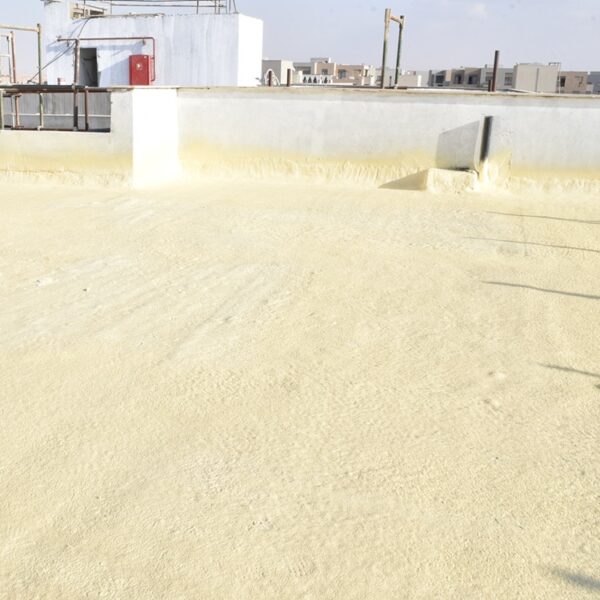 "Cold-Applied Impermax LY Polyurethane Coating & Thermal Foam on District 5 Roof | Energy-Efficient Waterproofing"
