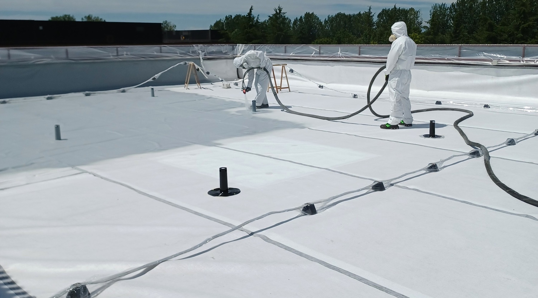 Polyurea roof coating application by TARGET ENGINEERING SPECIALIZED WORKS - Egypt