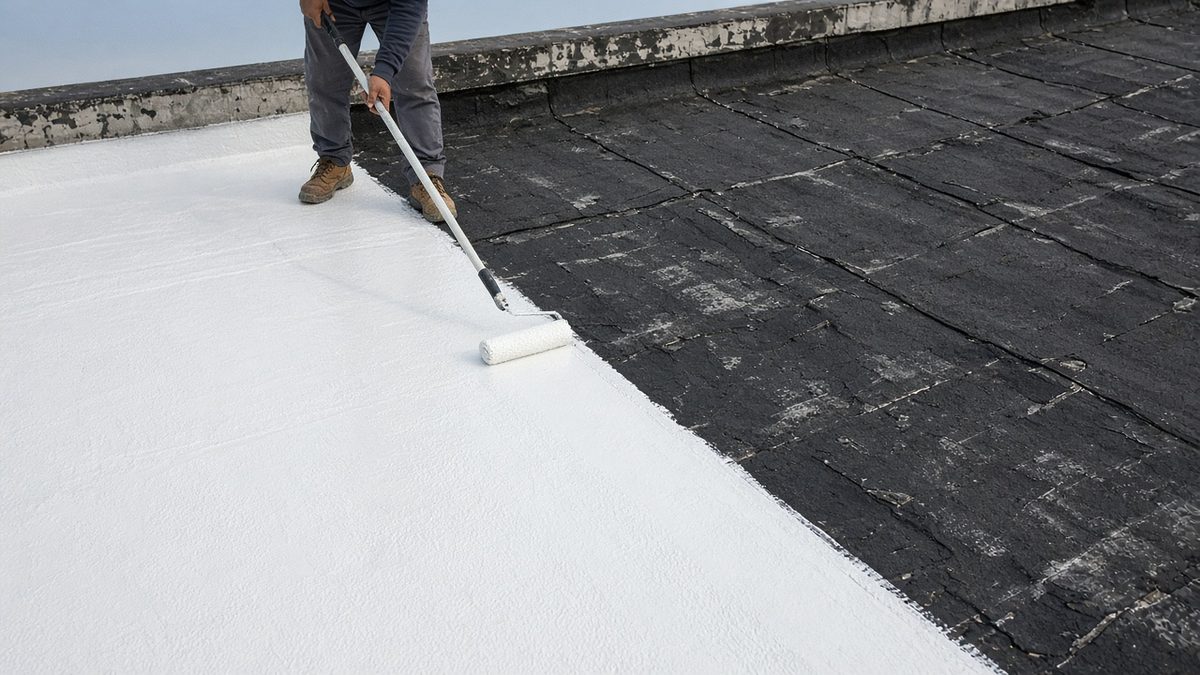 Re-roofing over existing membrane with a liquid coating on old bitumen felt